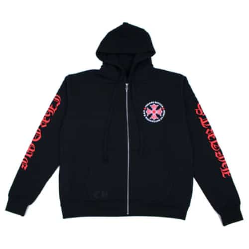 Authentic Chrome Hearts Chrome Hearts Made In Hollywood Cross Zip Up Hoodie – front view