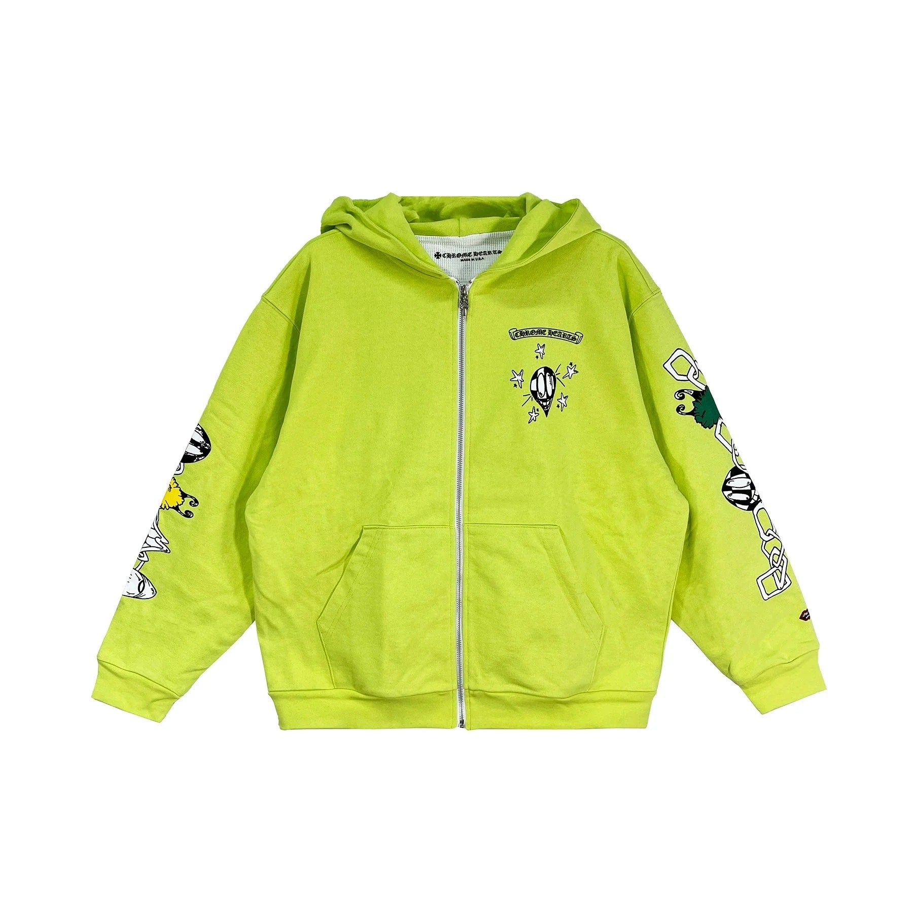 Chrome Hearts Matty Boy Green Zip Up Hoodie – hoodie detail close-up