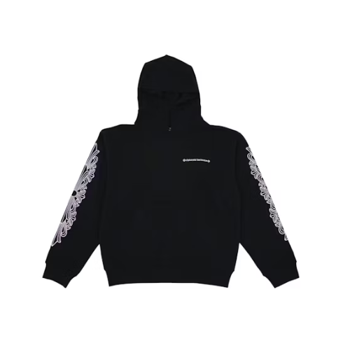 Authentic Chrome Hearts Chrome Hearts Matty Boy Shoulder Logo Hoodie Black Pink – front view