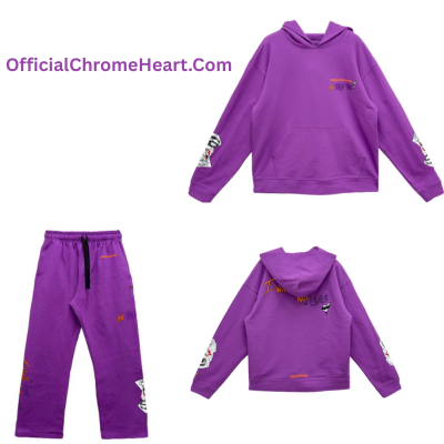 Chrome Hearts Matty Boy Tracksuit – Purple – hoodie front view
