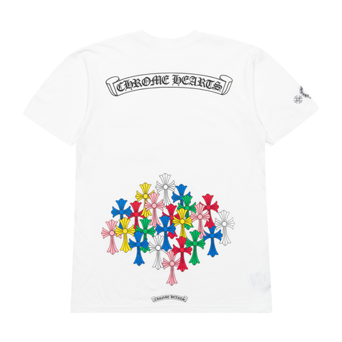 Chrome Hearts Multi Color Cross Scroll Tee – White – shirt front view