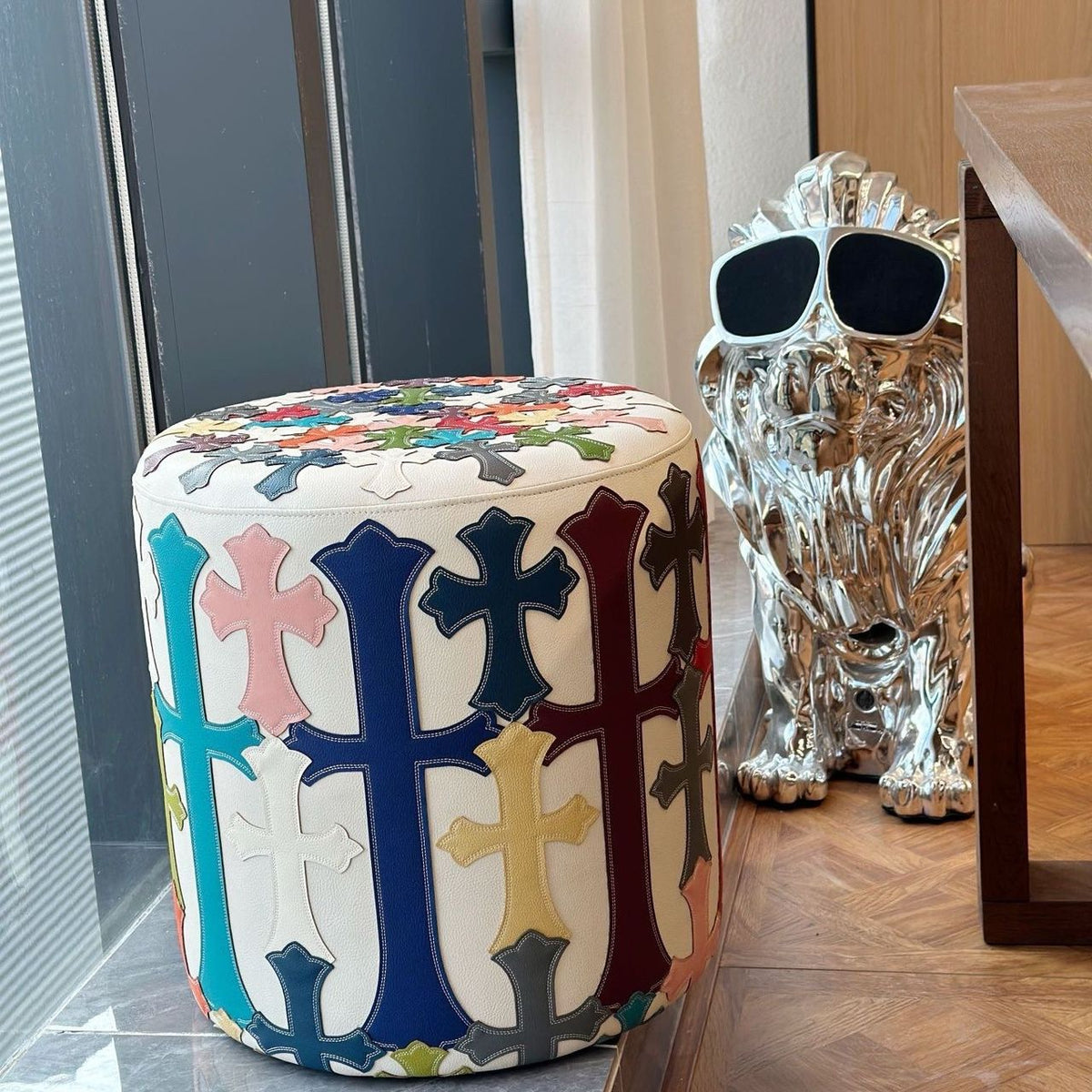 Chrome Hearts Multicross Stool Ottoman - Chrome Hearts Cross Pendant (photo 1)