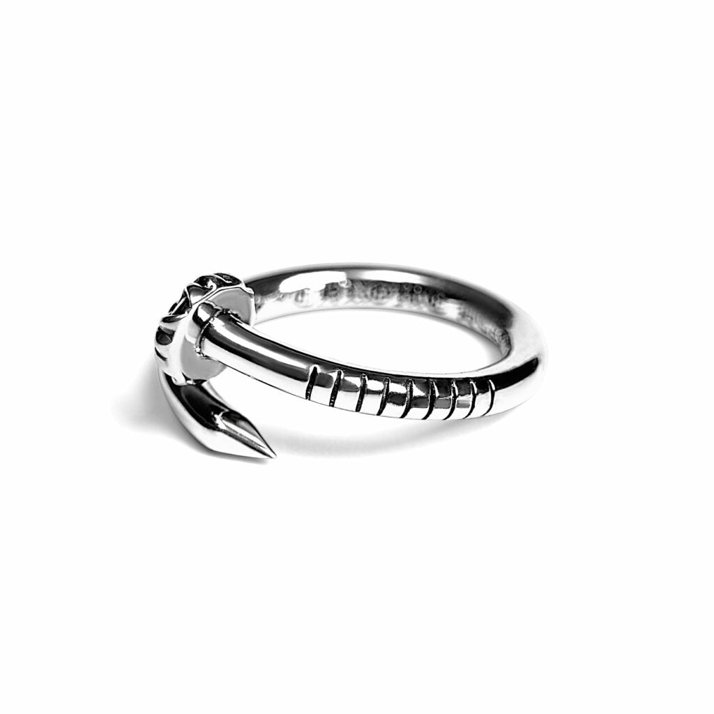 Authentic Chrome Hearts Chrome Hearts Nail Ring – Crossball – front view