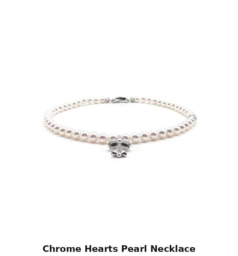Chrome Hearts Pearl Necklace – necklace front view