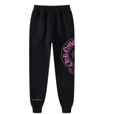 Authentic Chrome Hearts Chrome Hearts Pink Horse Shoes Logo Sweatpants – front view