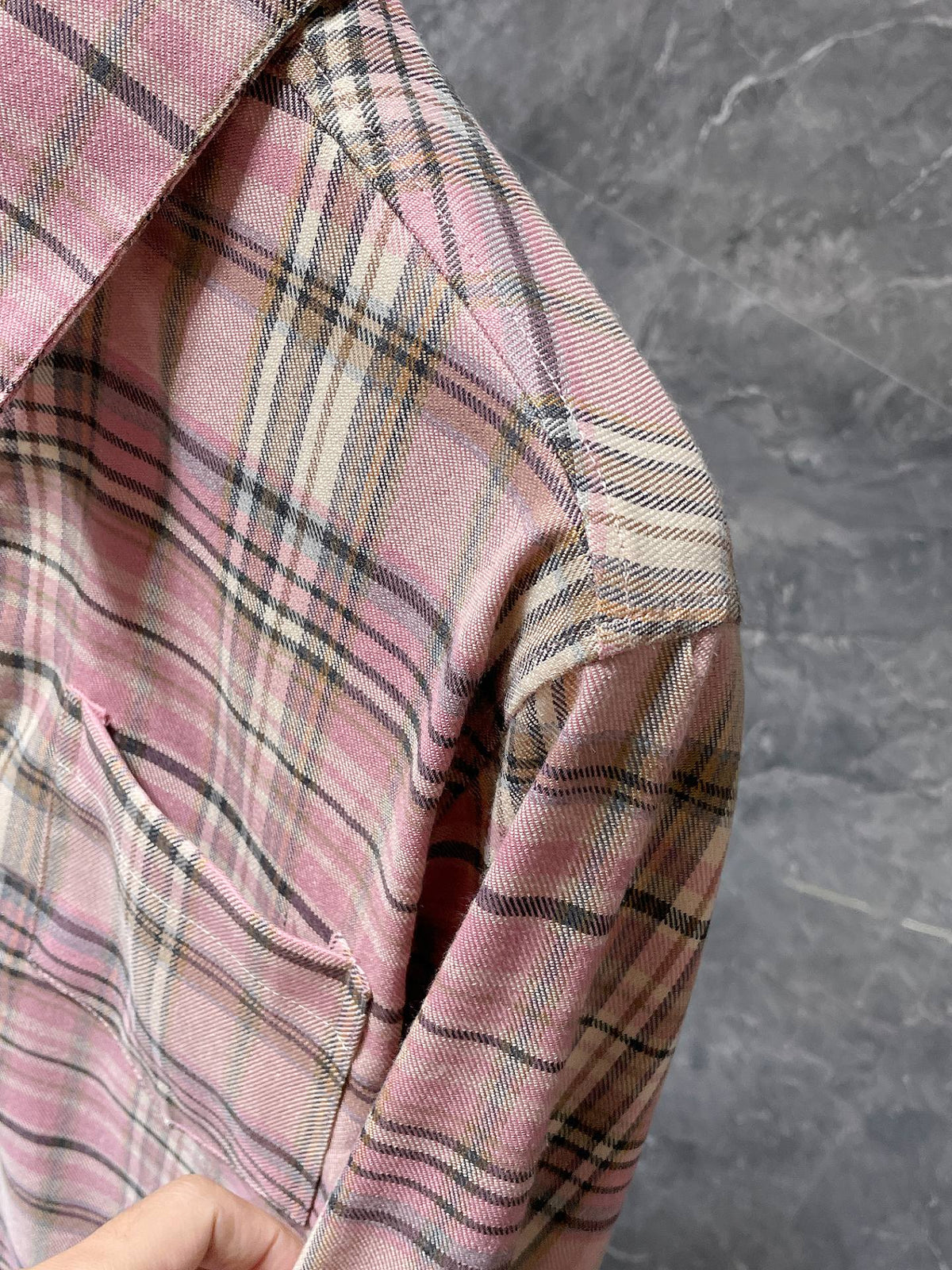 Authentic Chrome Hearts Chrome Hearts Pink Plaid Casual T Shirt – front view