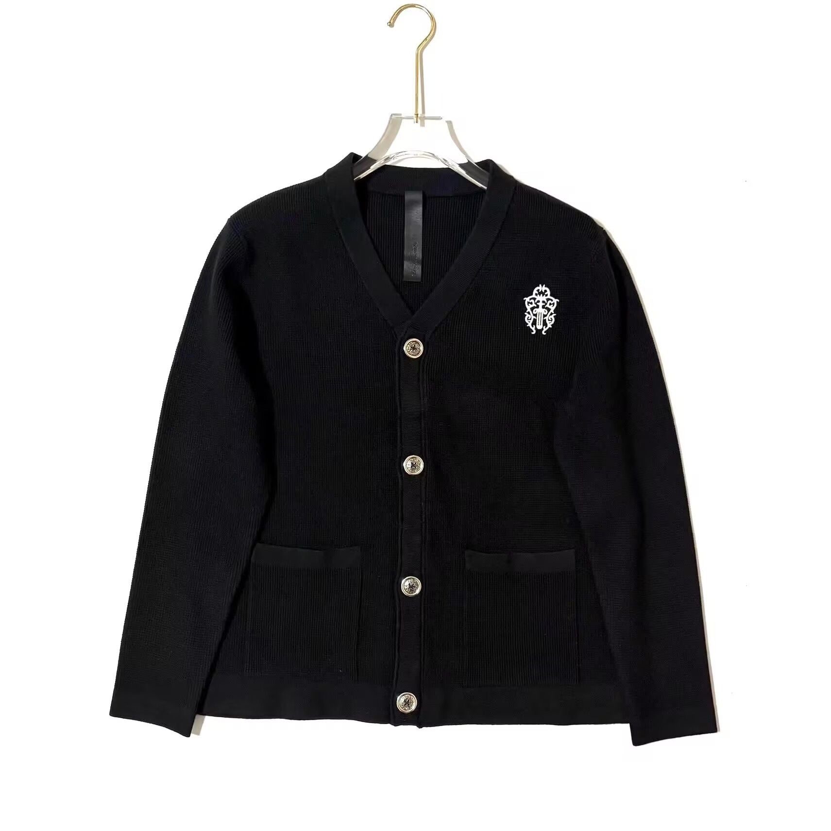 Chrome Hearts Pocket Cardigan Black – hoodie front view