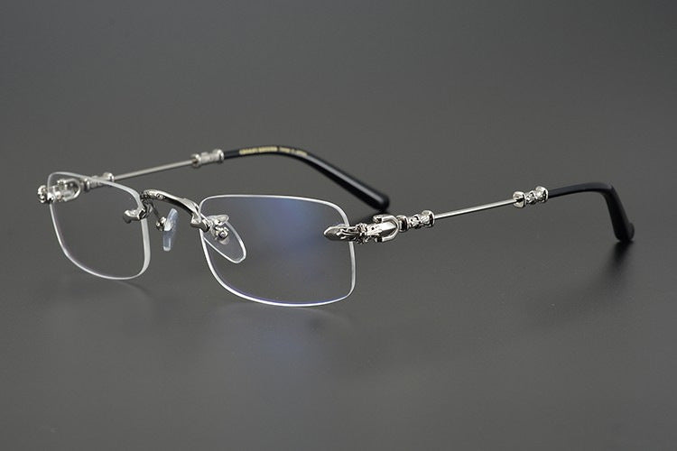 Chrome Hearts Rimless Glasses – Silver Edition – sunglasses front view