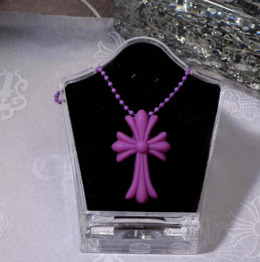 Chrome Hearts Silicone Cross Necklace – Purple – necklace front view