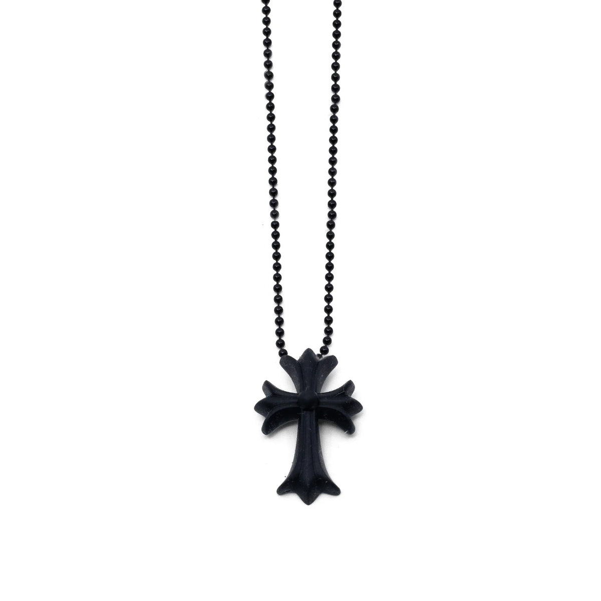 Chrome Hearts Silicone Necklace Black – necklace front view