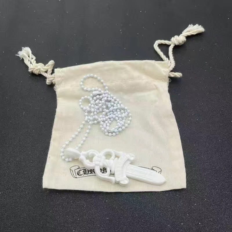 Chrome Hearts Silicone White Necklace – necklace front view