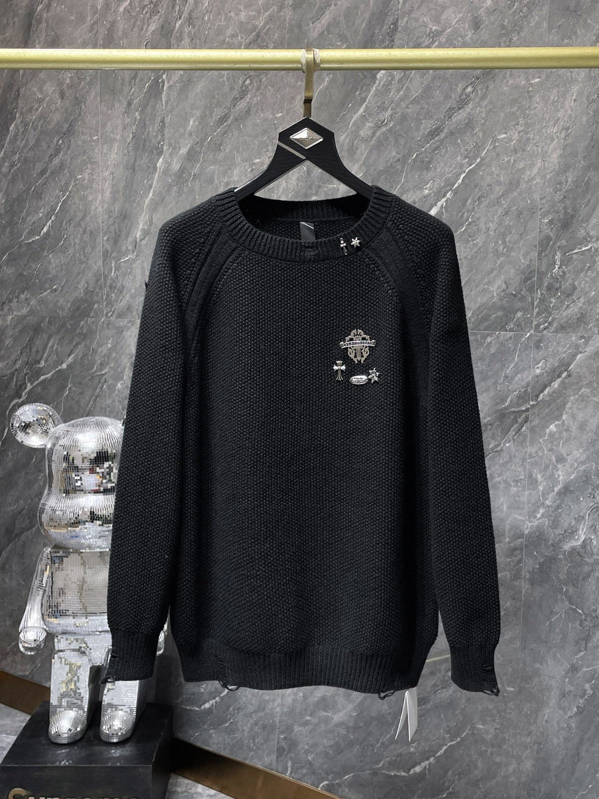 Chrome Hearts Silver Cross Sweatshirt – hoodie front view