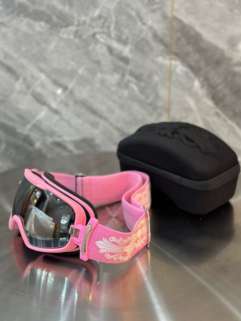 Chrome Hearts Snow Goggles Pink – sunglasses front view