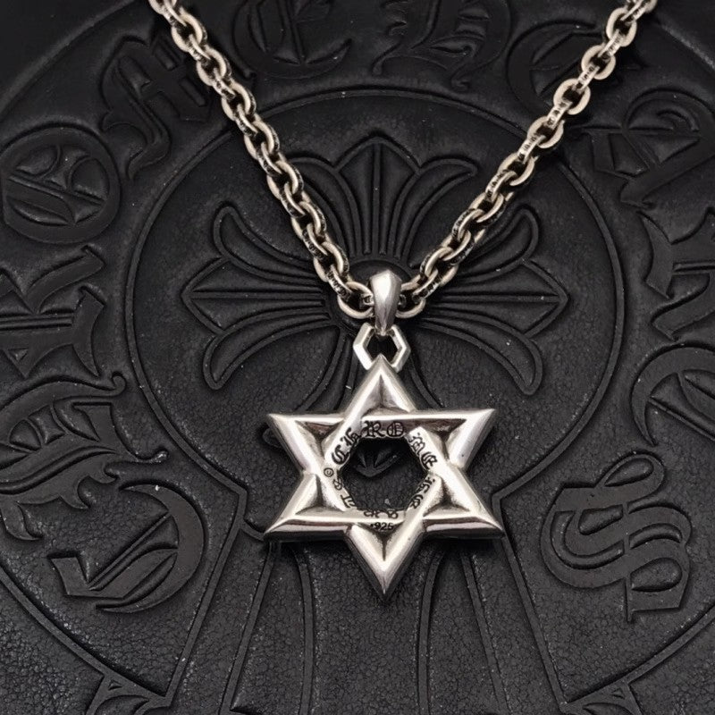 Authentic Chrome Hearts Chrome Hearts Star of David Pendant Necklace – front view