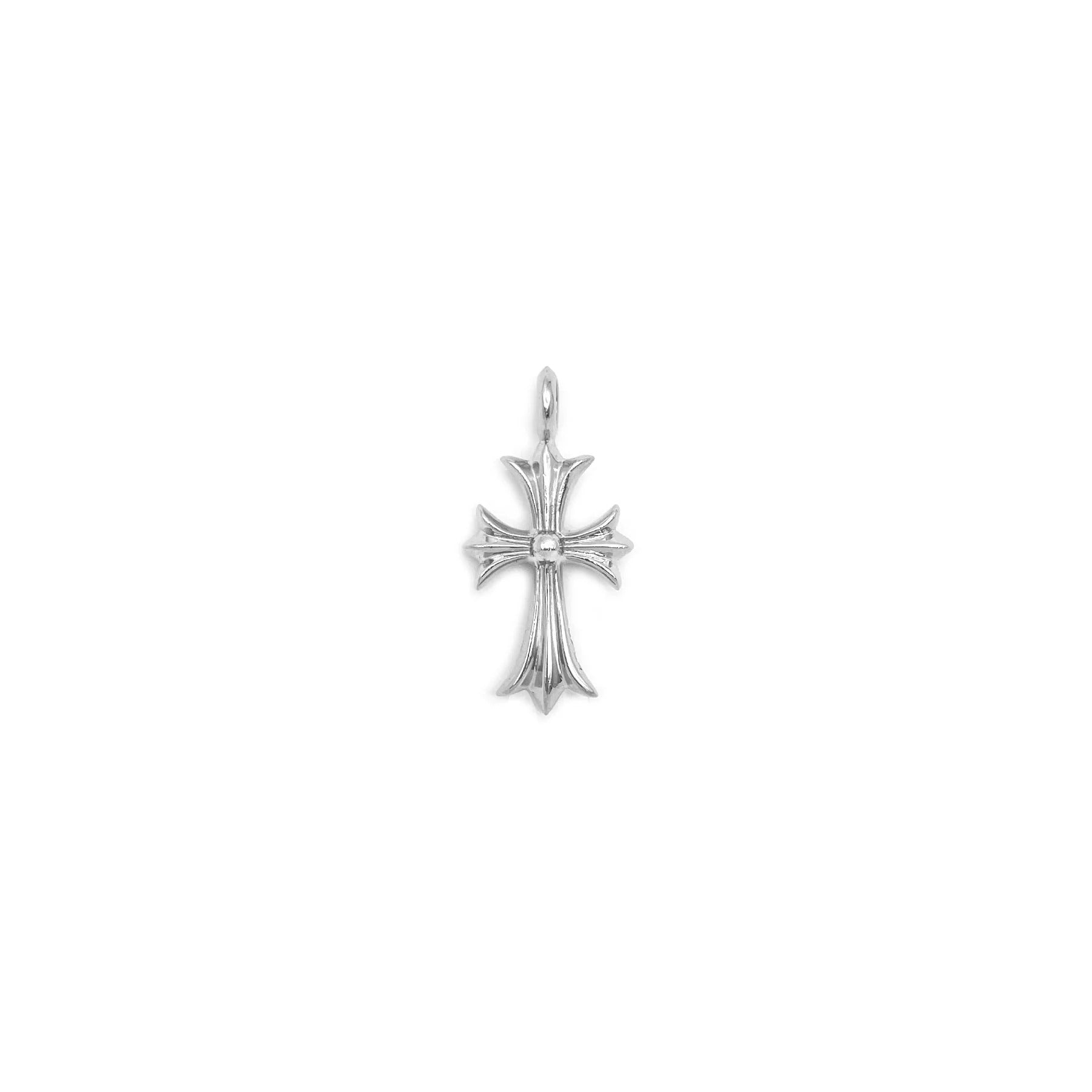 Chrome Hearts Tiny CH Cross Pendant with Diamonds – necklace detail close-up