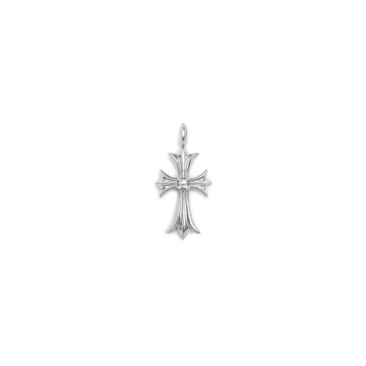 Authentic Chrome Hearts Chrome Hearts Tiny CH Cross Pendant with Diamonds – front view