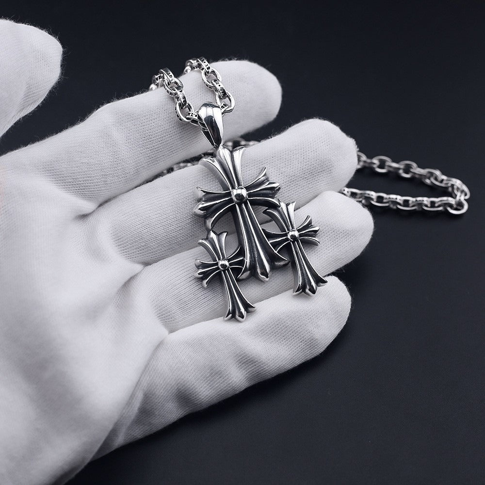 Chrome Hearts Triple Cross Pendant – necklace front view
