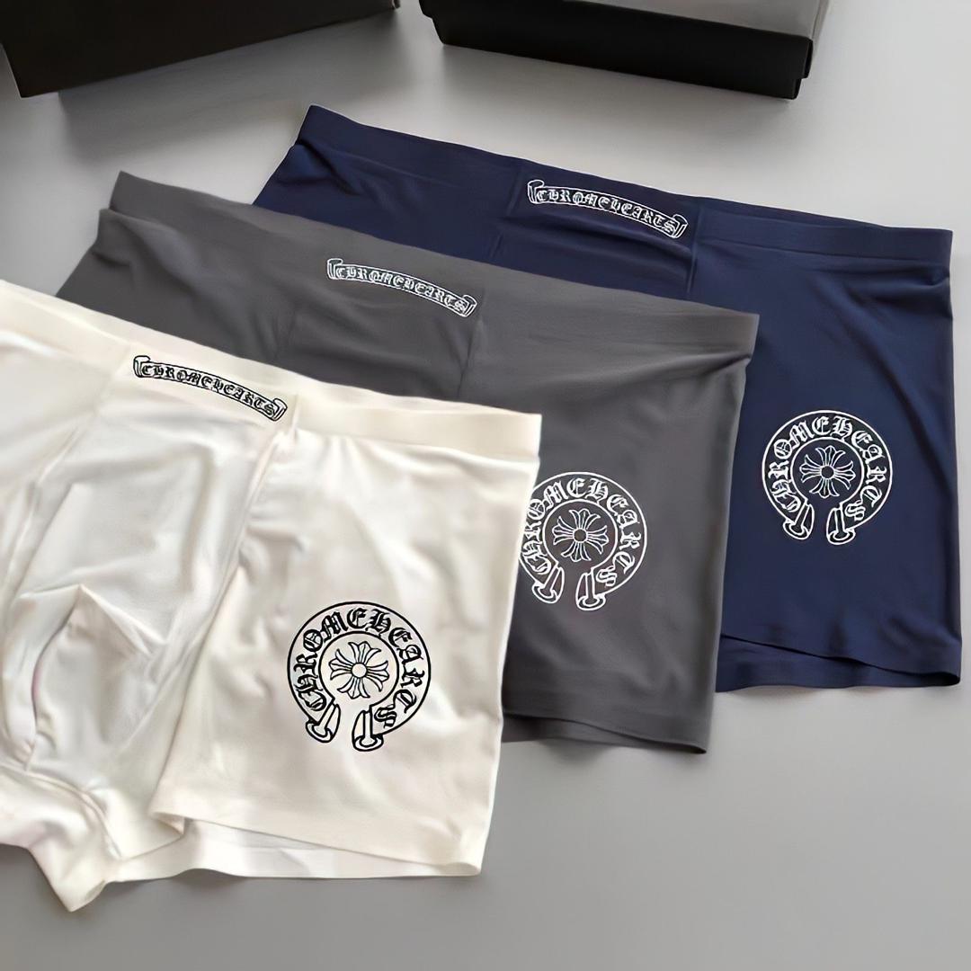 Chrome Hearts Underwear – Cream Gray Navy – underwear front view