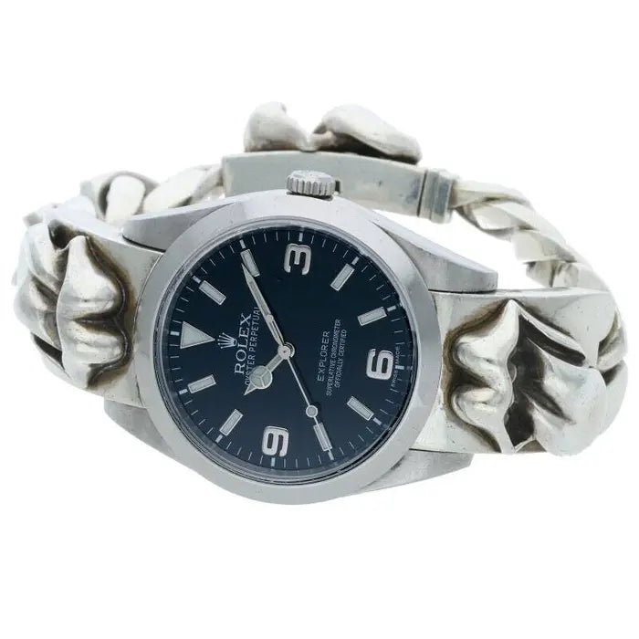 Chrome Hearts x Rolex Explorer I Wrist Watch – watch front view