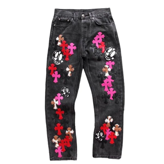 Authentic Chrome Hearts Chrome Matty Levi’s Hearts Black – piece front view