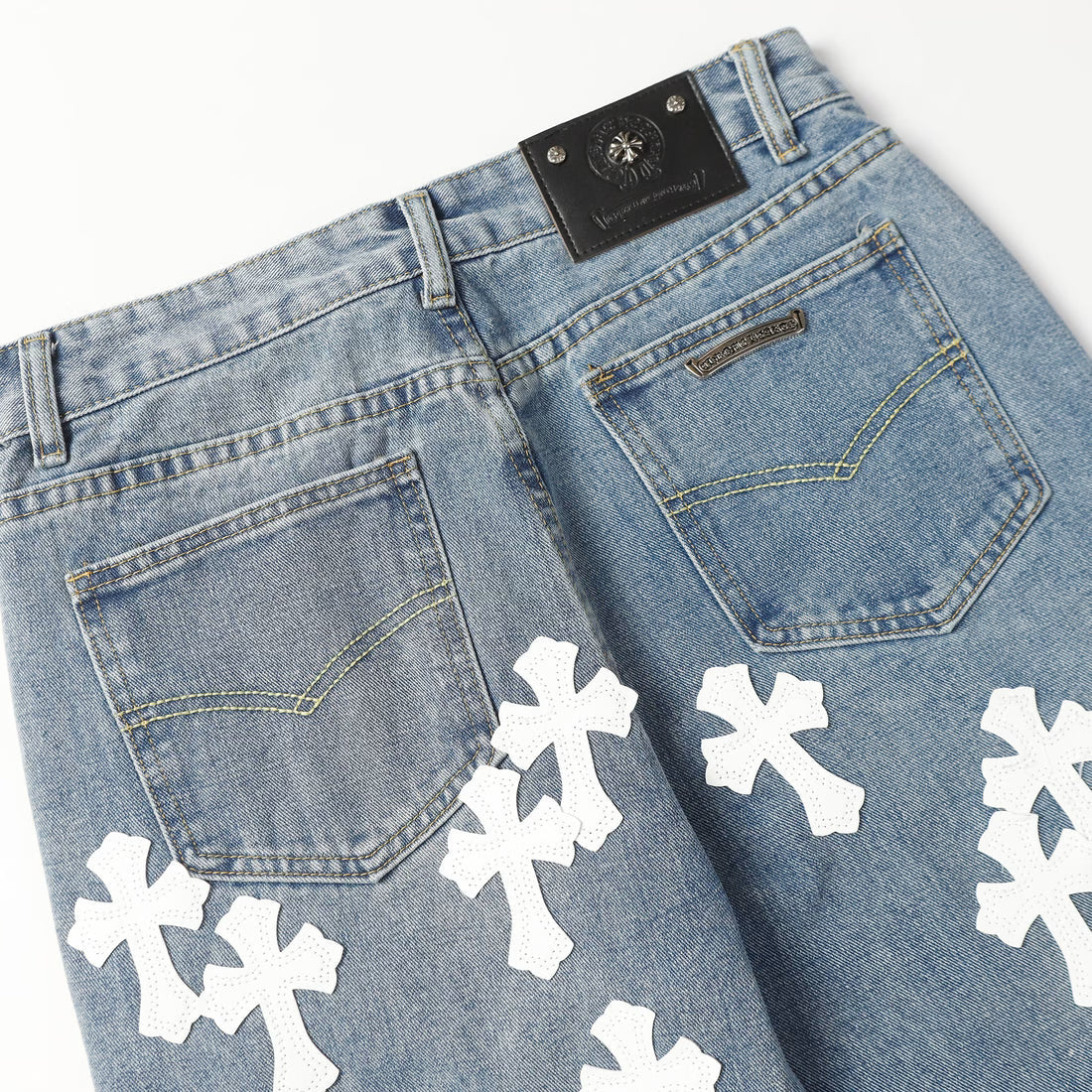 Authentic Chrome Hearts Chrome Style Levis Hearts Cyan Jeans â€“ front view