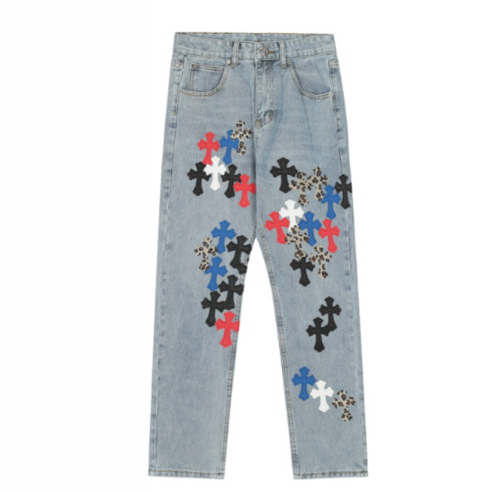 Authentic Chrome Hearts Chrome Style Levi’s Hearts Red Jeans – pants front view