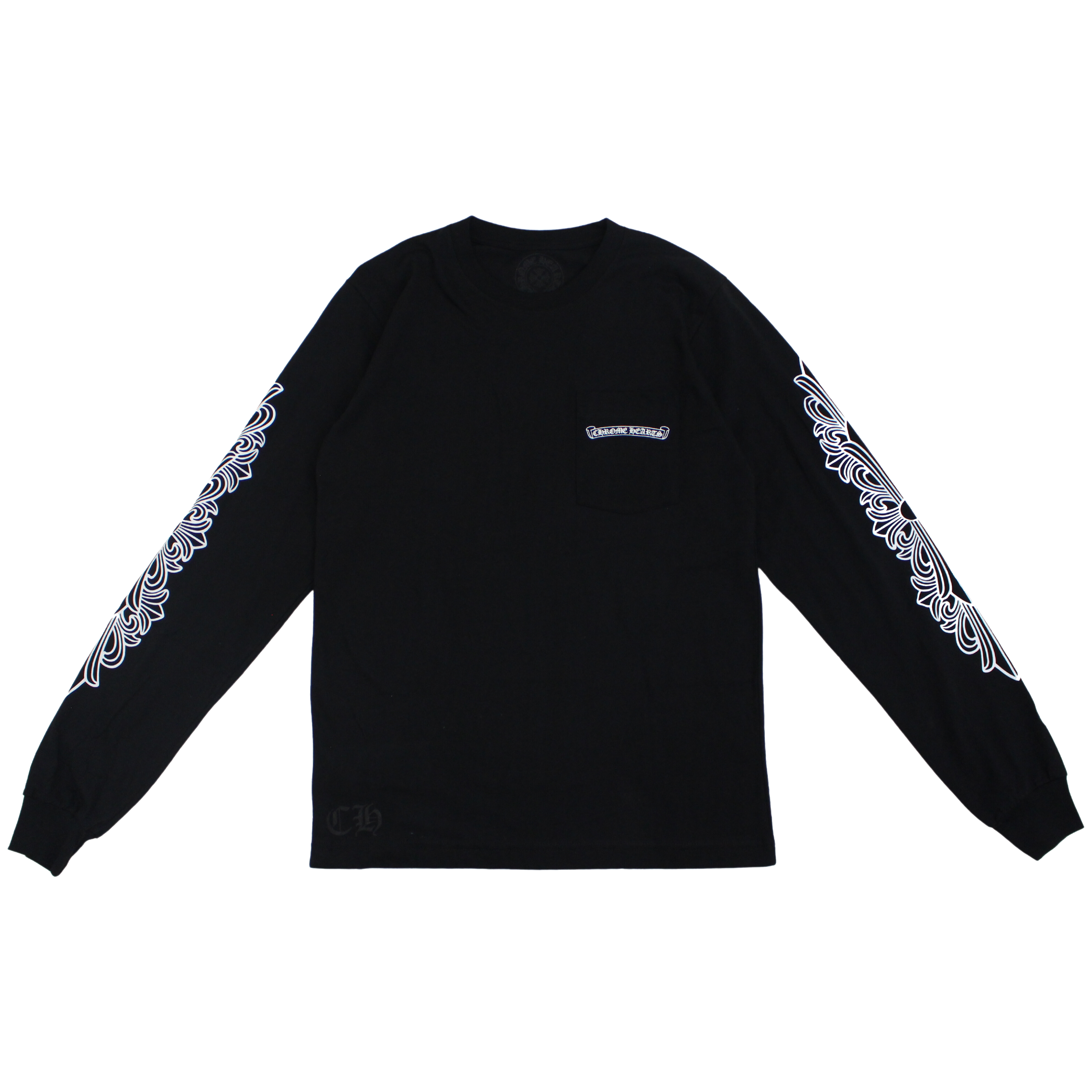 CH Eye Chart Pink Dagger Long Sleeve T Shirt – shirt detail close-up