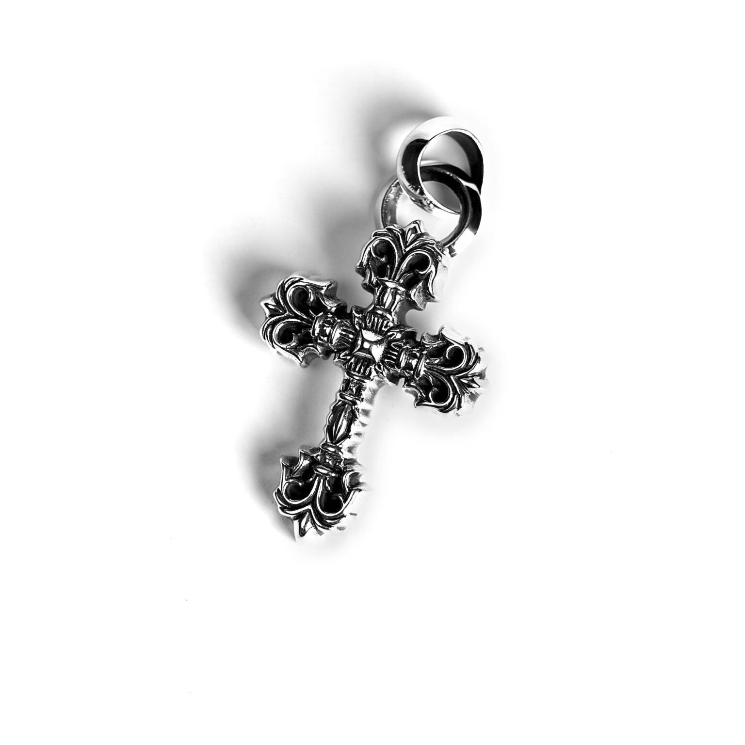 Authentic Chrome Hearts Xs Filigree Cross Pendant With Bail â€“ front view