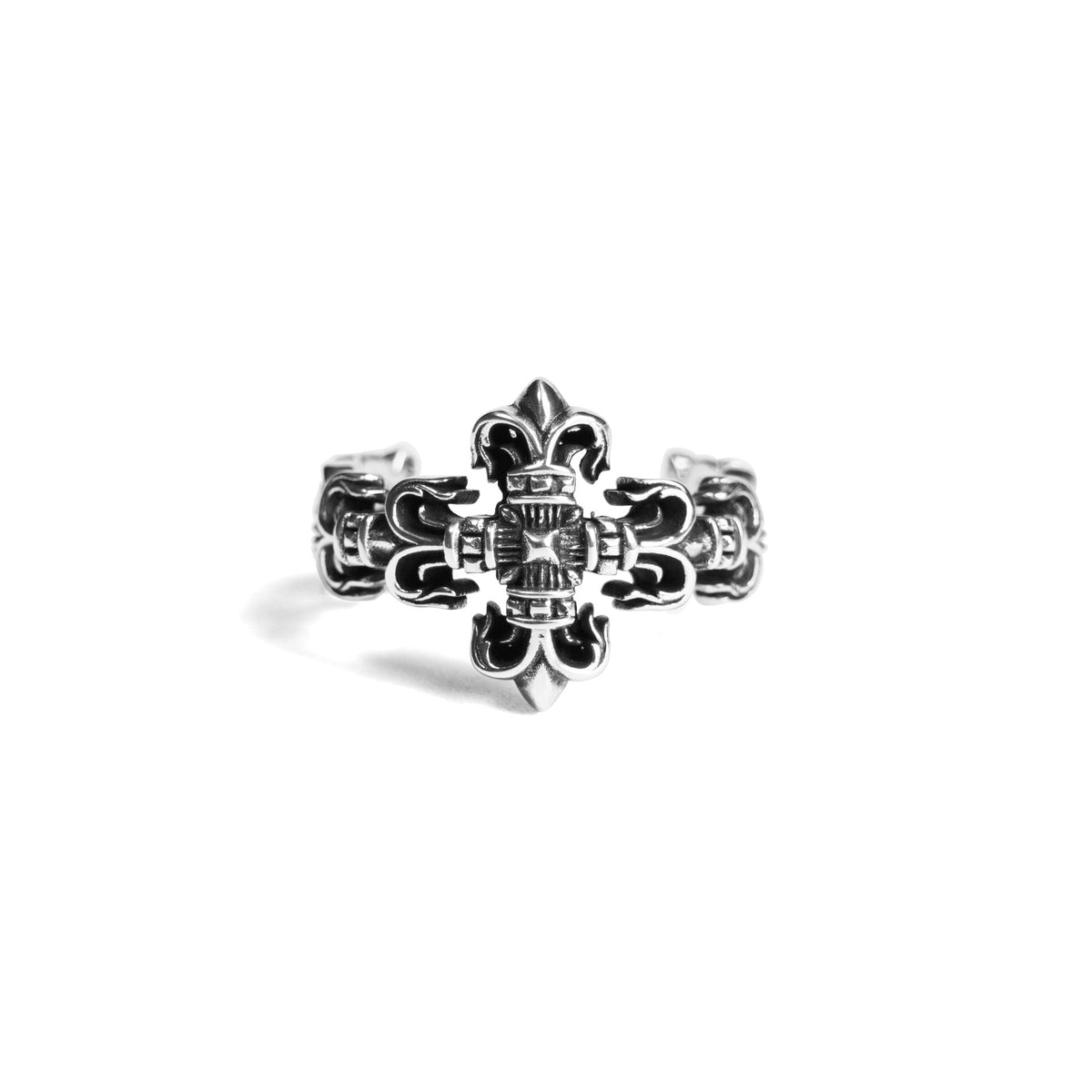 Authentic Chrome Hearts Filigree Cross Ring – ring front view