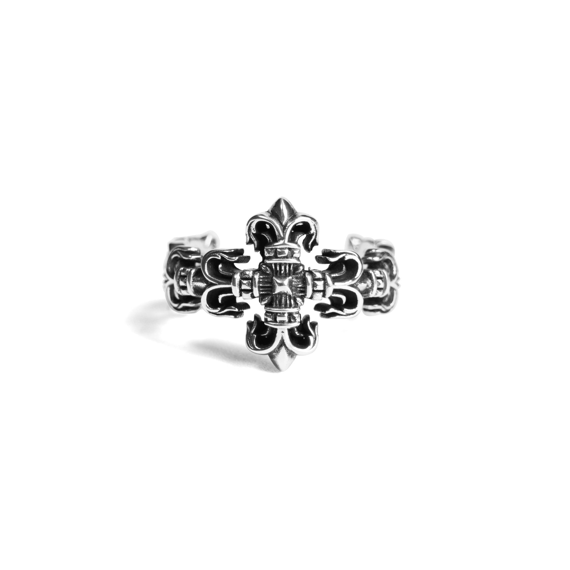 Authentic Chrome Hearts Filigree Cross Ring – ring front view