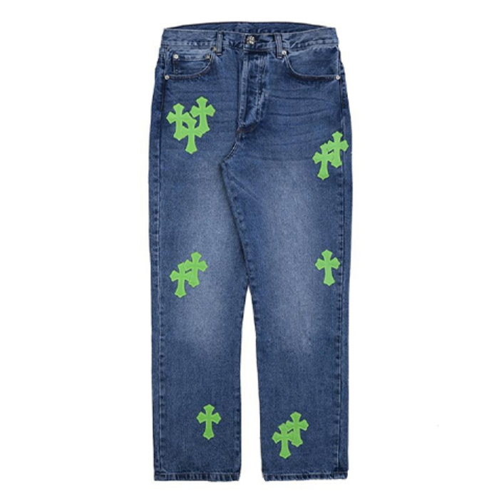 Authentic Chrome Hearts Firmranch Applique Cross Chrome Hearts Pants – pants front view
