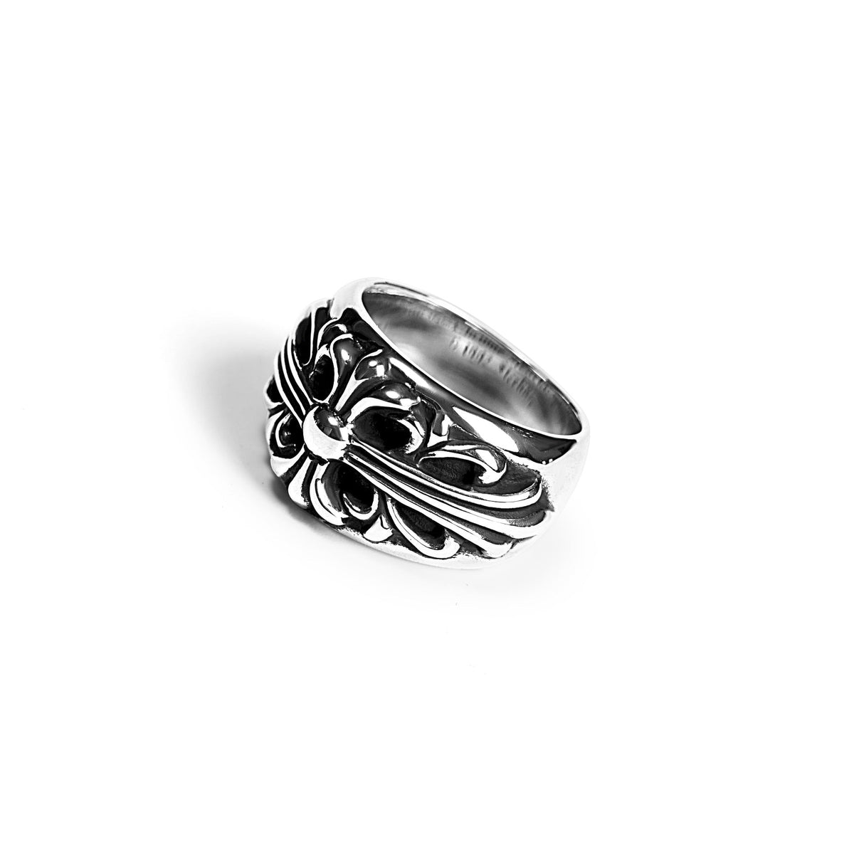 Authentic Chrome Hearts Floral Cross Ring – front view