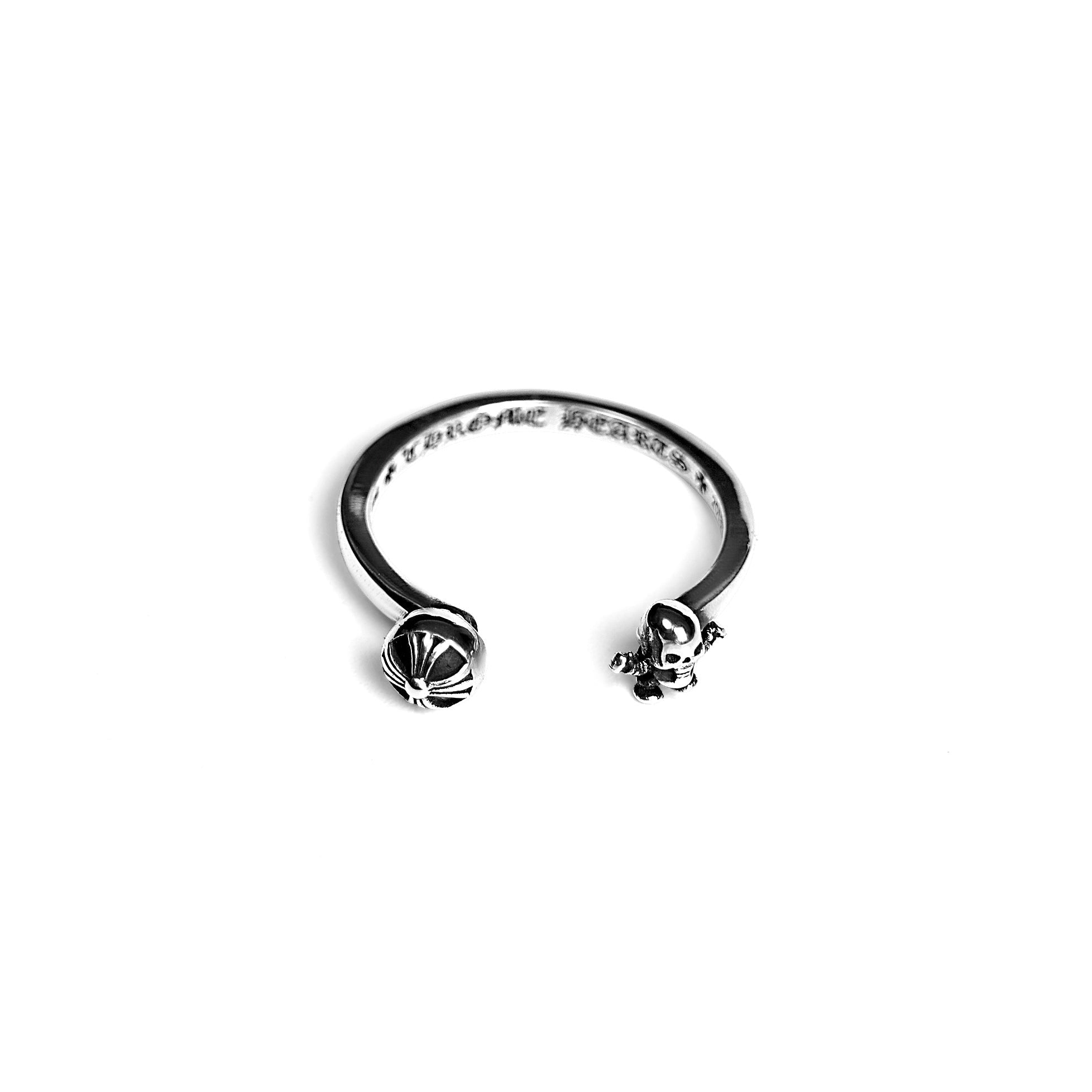 Authentic Chrome Hearts Foti Harris Teeter Crossball Ring – ring front view