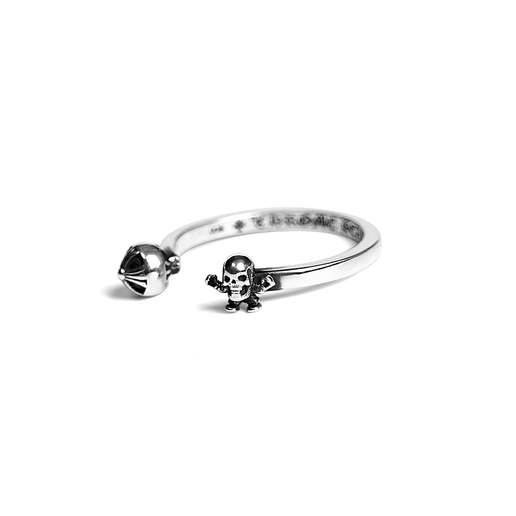 Authentic Chrome Hearts Foti Harris Teeter Crossball Ring – ring back view