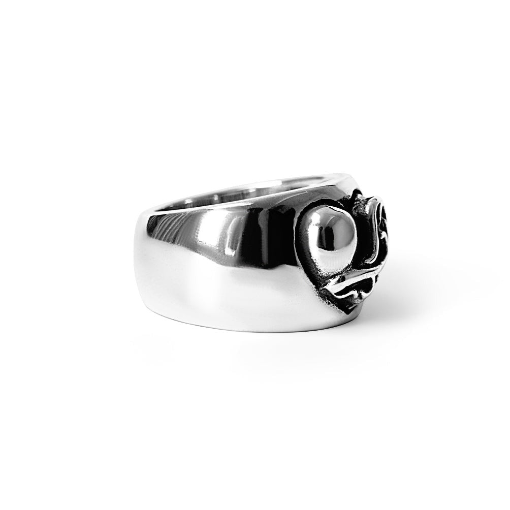 Authentic Chrome Hearts Heart Band Ring – ring back view