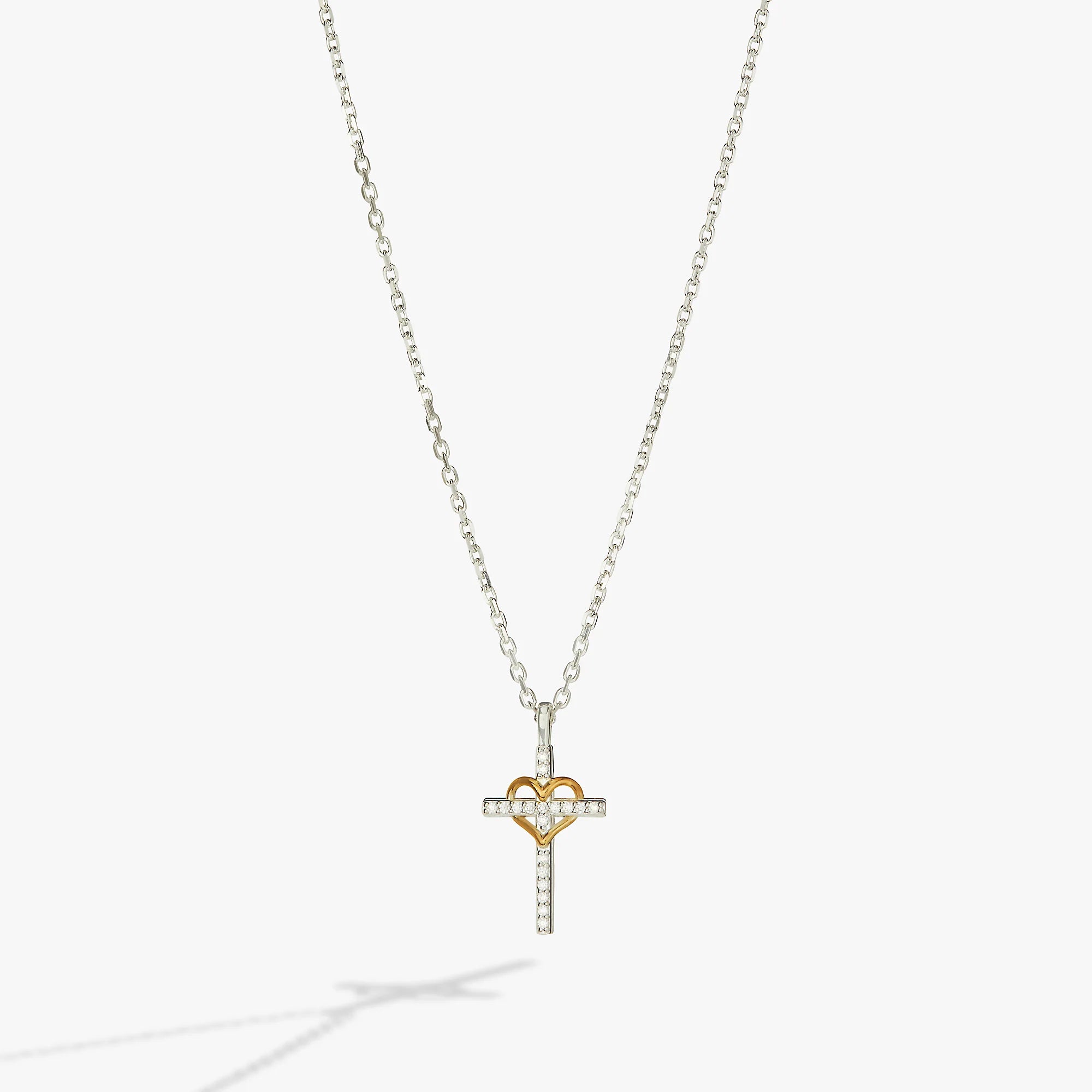 Authentic Chrome Hearts Heart Cross Necklace – necklace detail close-up