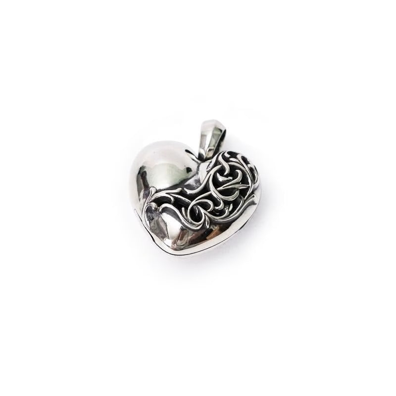 Authentic Chrome Hearts Heart Locket Pendant â€“ front view