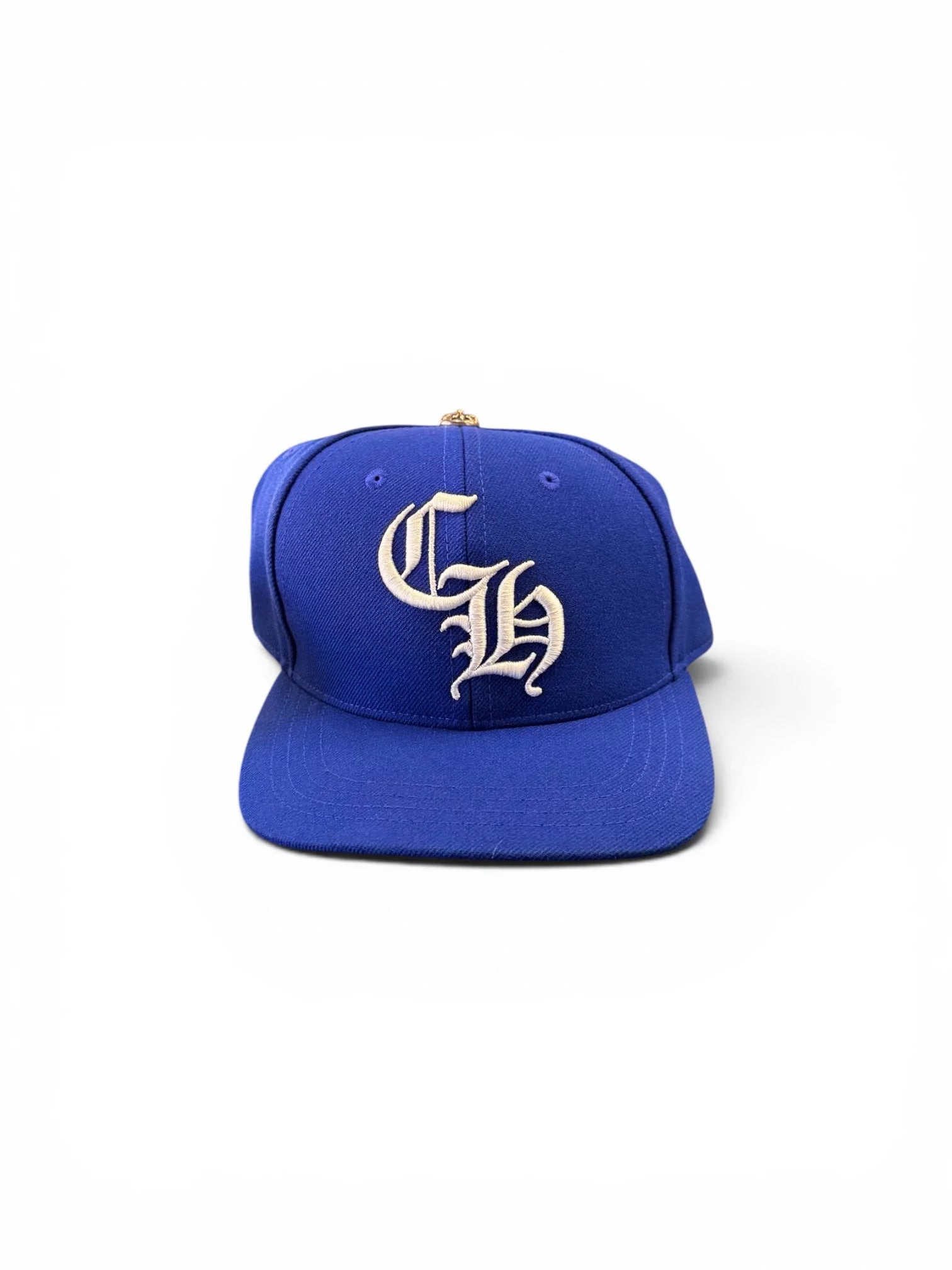 Authentic Chrome Hearts Chrome Heart Baseball Hat Blue â€“ front view