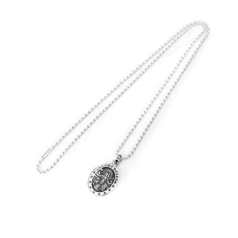 Authentic Chrome Hearts Oval Angel Medallion Charm â€“ front view