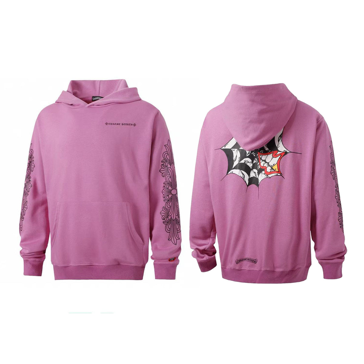 Authentic Chrome Hearts Pink Chrome Hearts Hoodie – hoodie front view
