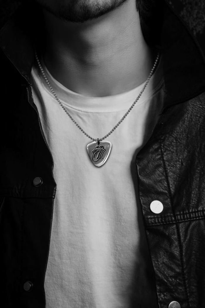 Authentic Chrome Hearts Rolling Stones Guitar Pick Charm â€“ front view