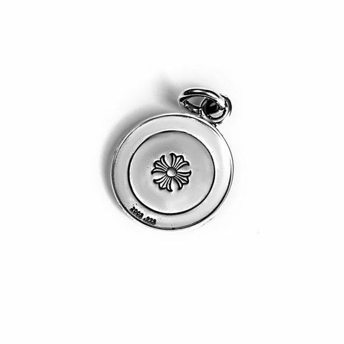 Authentic Chrome Hearts Round Angel Medallion Charm â€“ front view