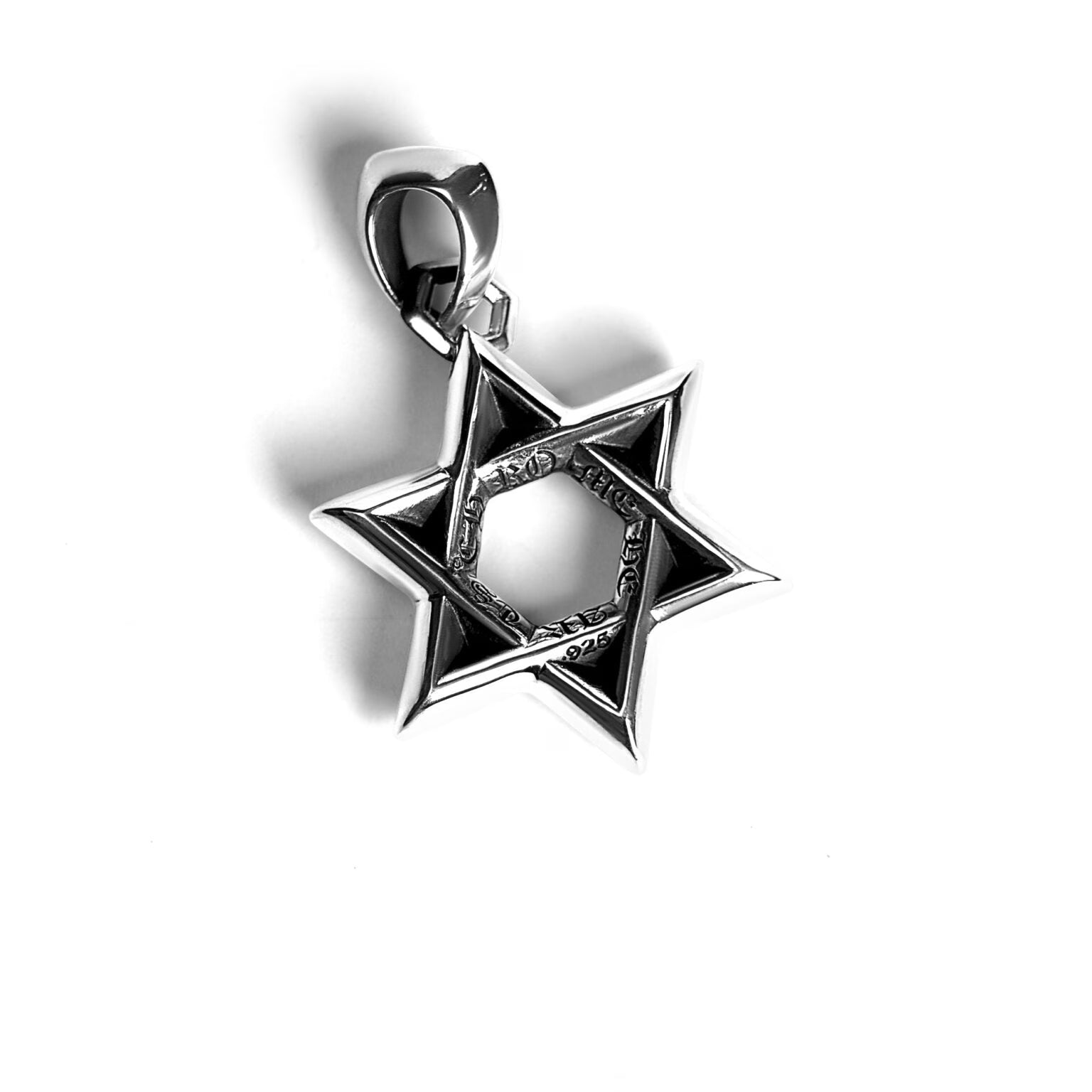 Authentic Chrome Hearts Small Star of David Pendant â€“ front view