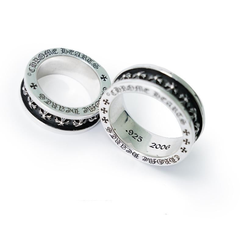 Authentic Chrome Hearts Tiny CH Plus Spinner Ring – front view