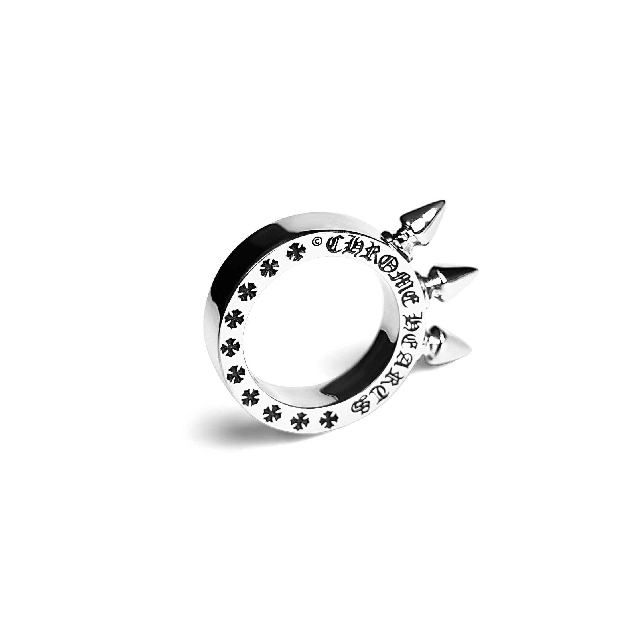 Authentic Chrome Hearts Triple Spike Ring – ring back view