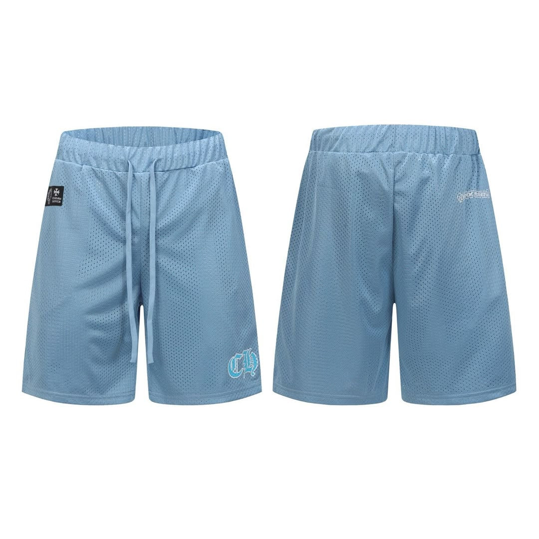 Authentic Chrome Hearts Chrome Hearts Baby Blue Mesh Shorts – front view