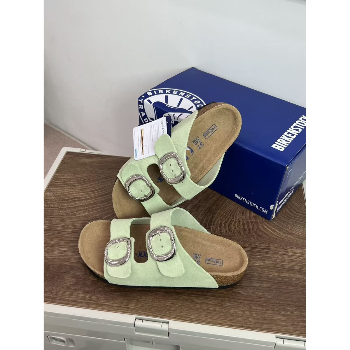 Chrome Hearts Birkenstock Arizona Mint Green Suede - Chrome Hearts Jewelry