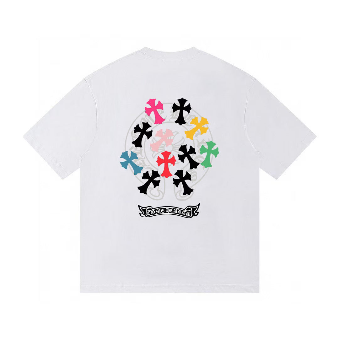 Authentic Chrome Hearts Chrome Hearts Multi Color Cross White T-Shirt â€“ front view