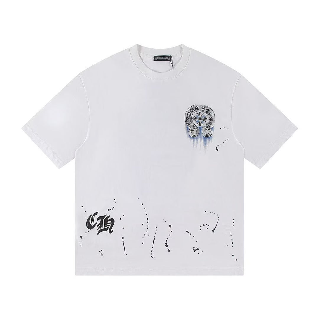 Authentic Chrome Hearts Chrome Hearts Horseshoe Drip Tee White â€“ front view