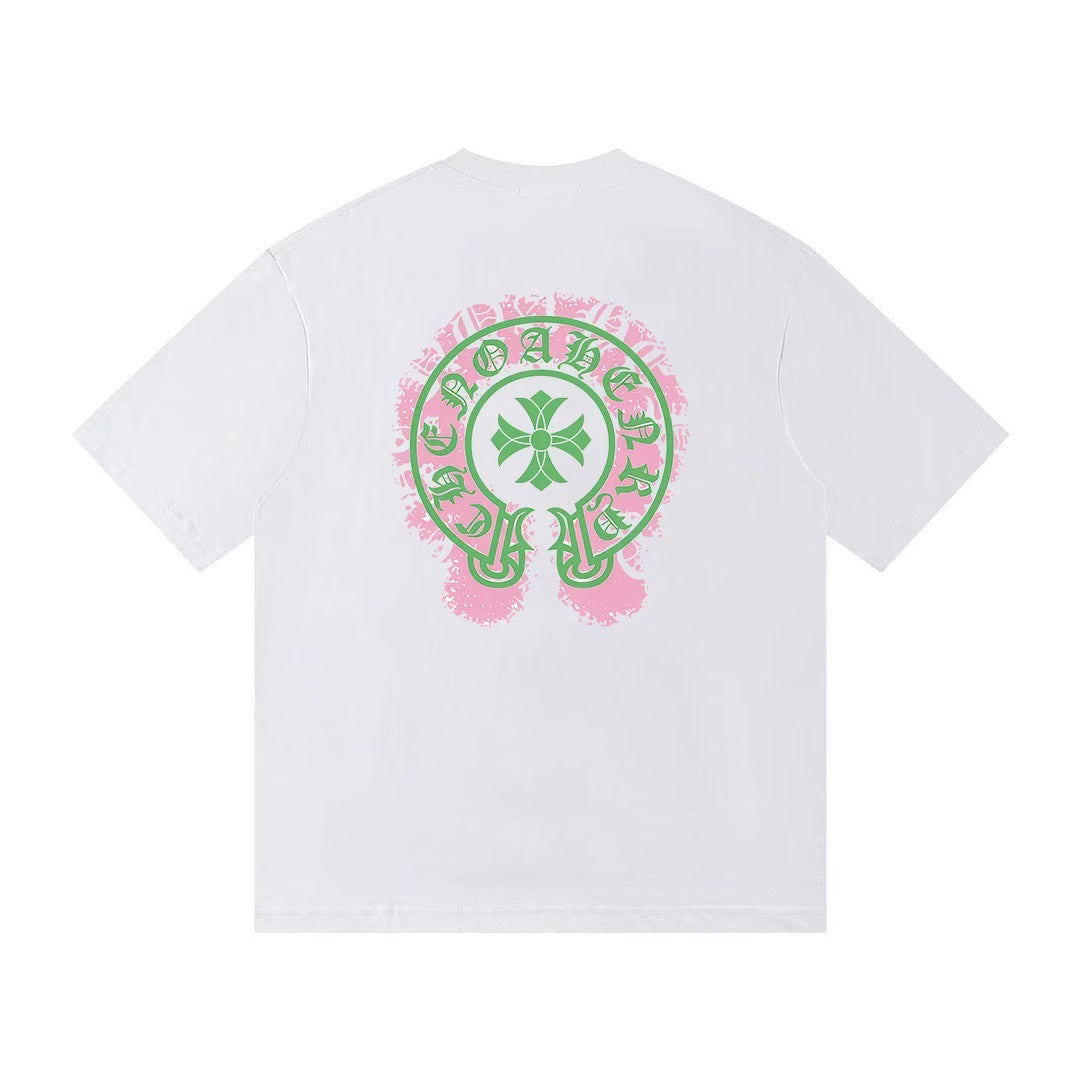 Authentic Chrome Hearts Chrome Hearts Matty Boy Floral Horseshoe Splash Tee â€“ front view